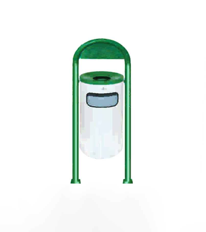 Cos gunoi pentru parc din metal vopsit 31l